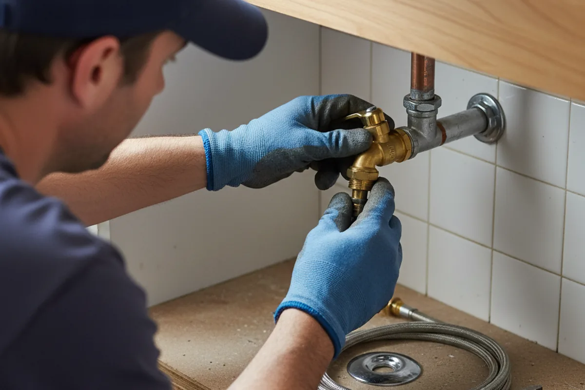 Shutoff valve and fitting work during Emergency Plumbing in Glidden